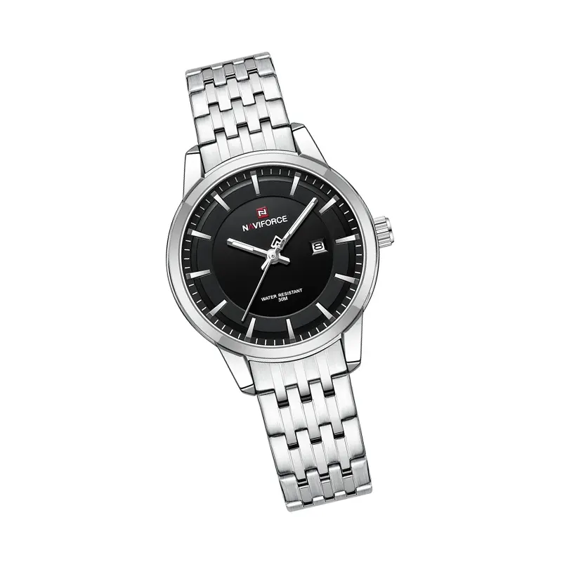 Naviforce Black Dial Fashion Couple Watch- NF9228